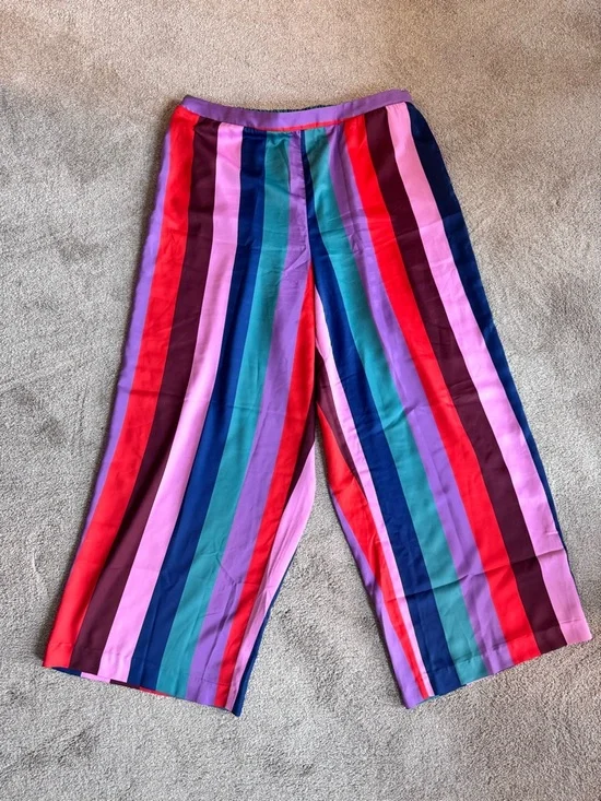 Eloquii Bright Multi-Stripe Wide-Leg Pants - Picture 3 of 6